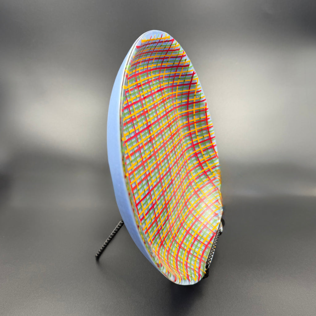 Pastel Plaid Fused Glass Bowl