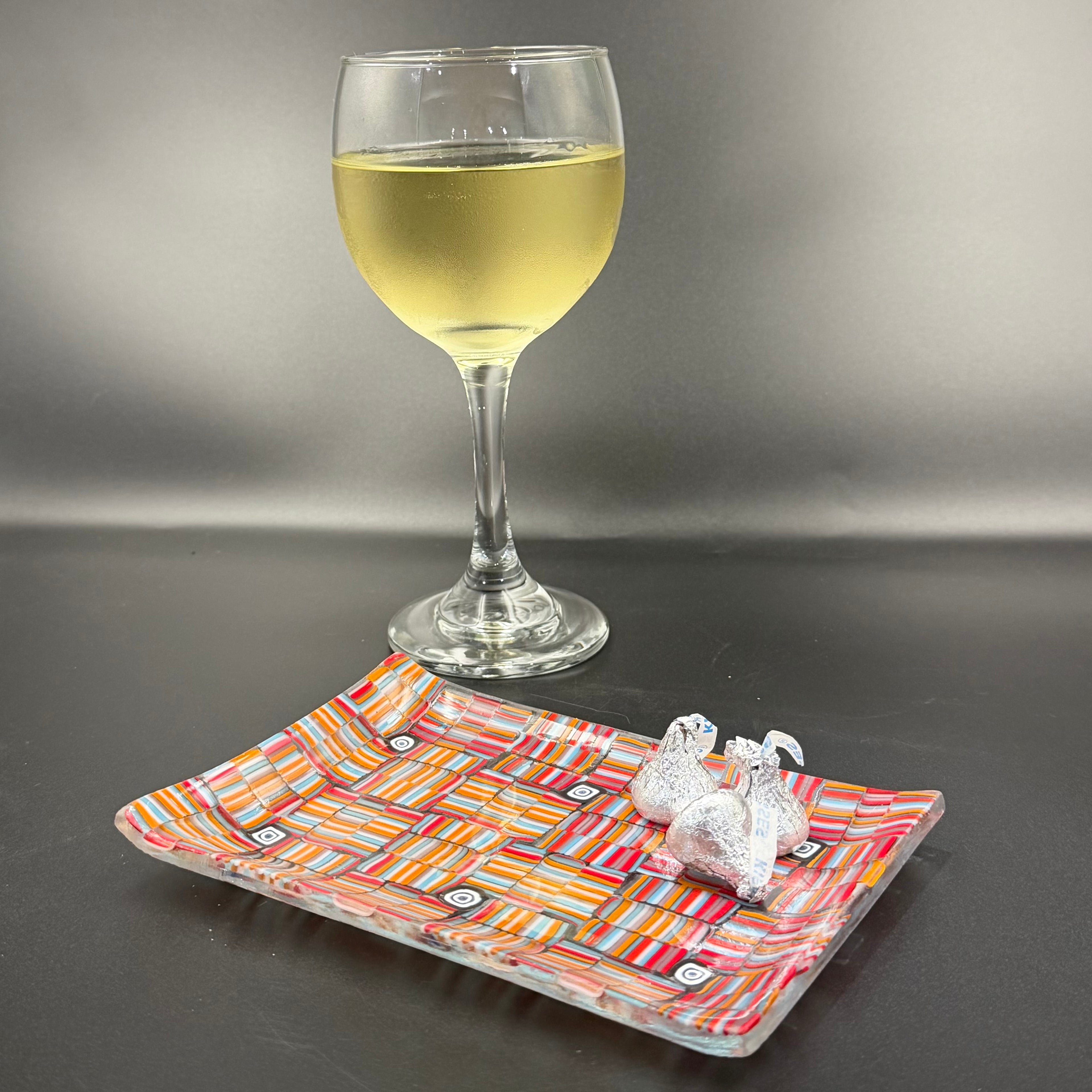 Sunset Mosaic Glass Candy Dish