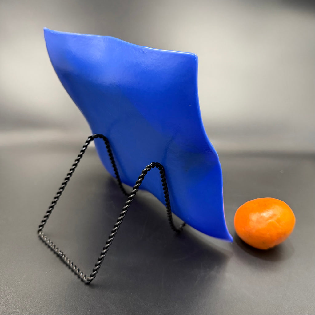 Cobalt Cascade Art Glass Plate