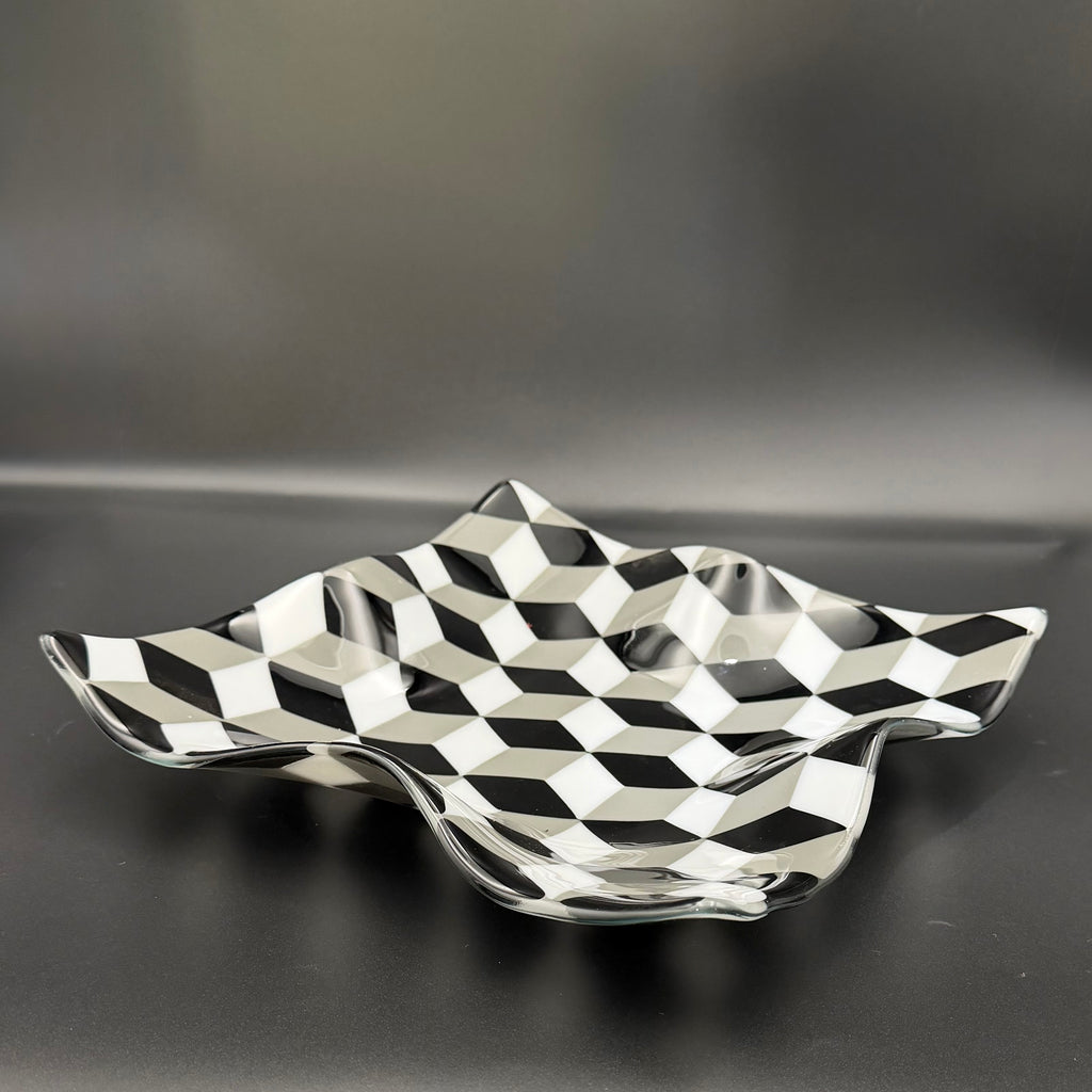 Infinity Cube Fused Glass Bowl