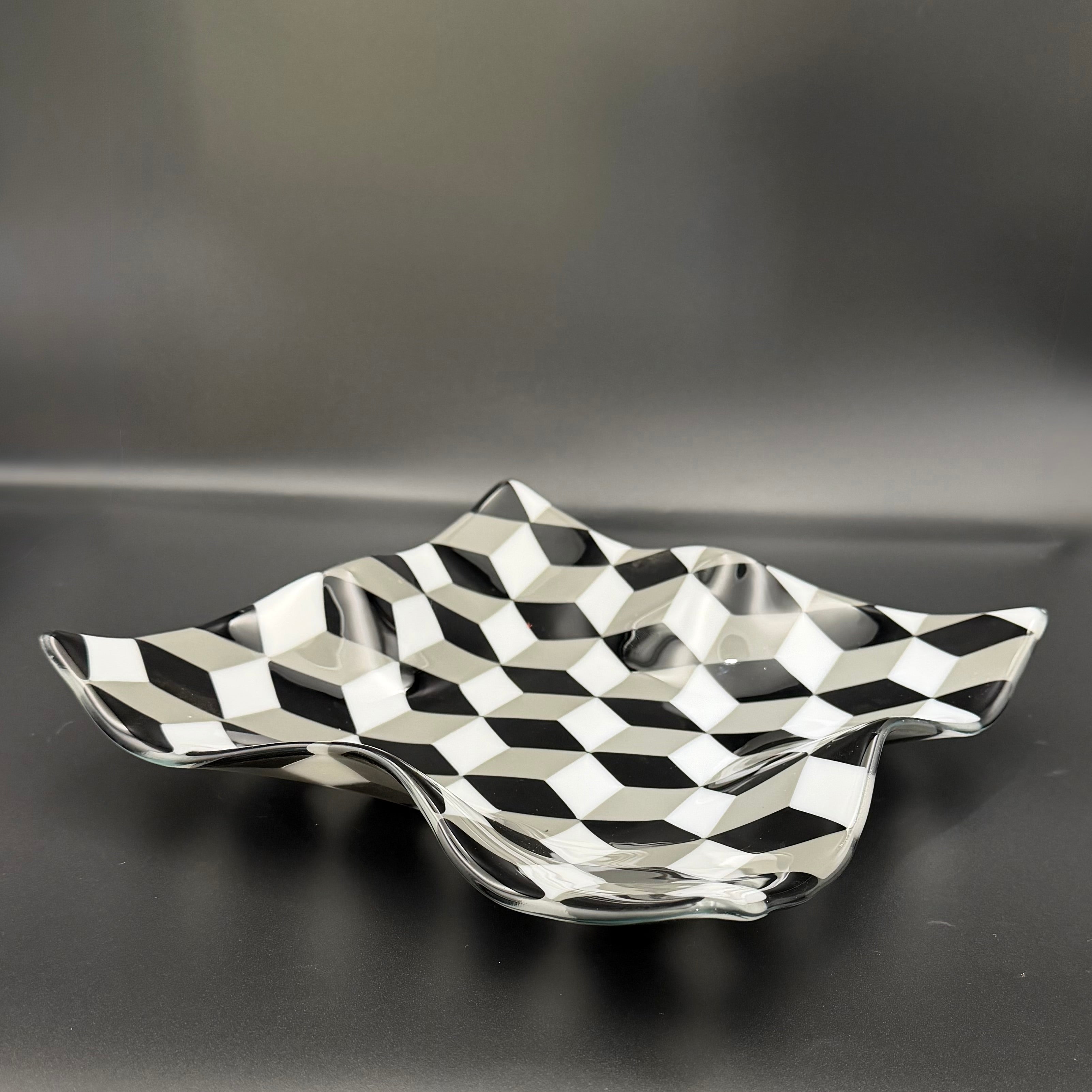Infinity Cube Fused Glass Bowl