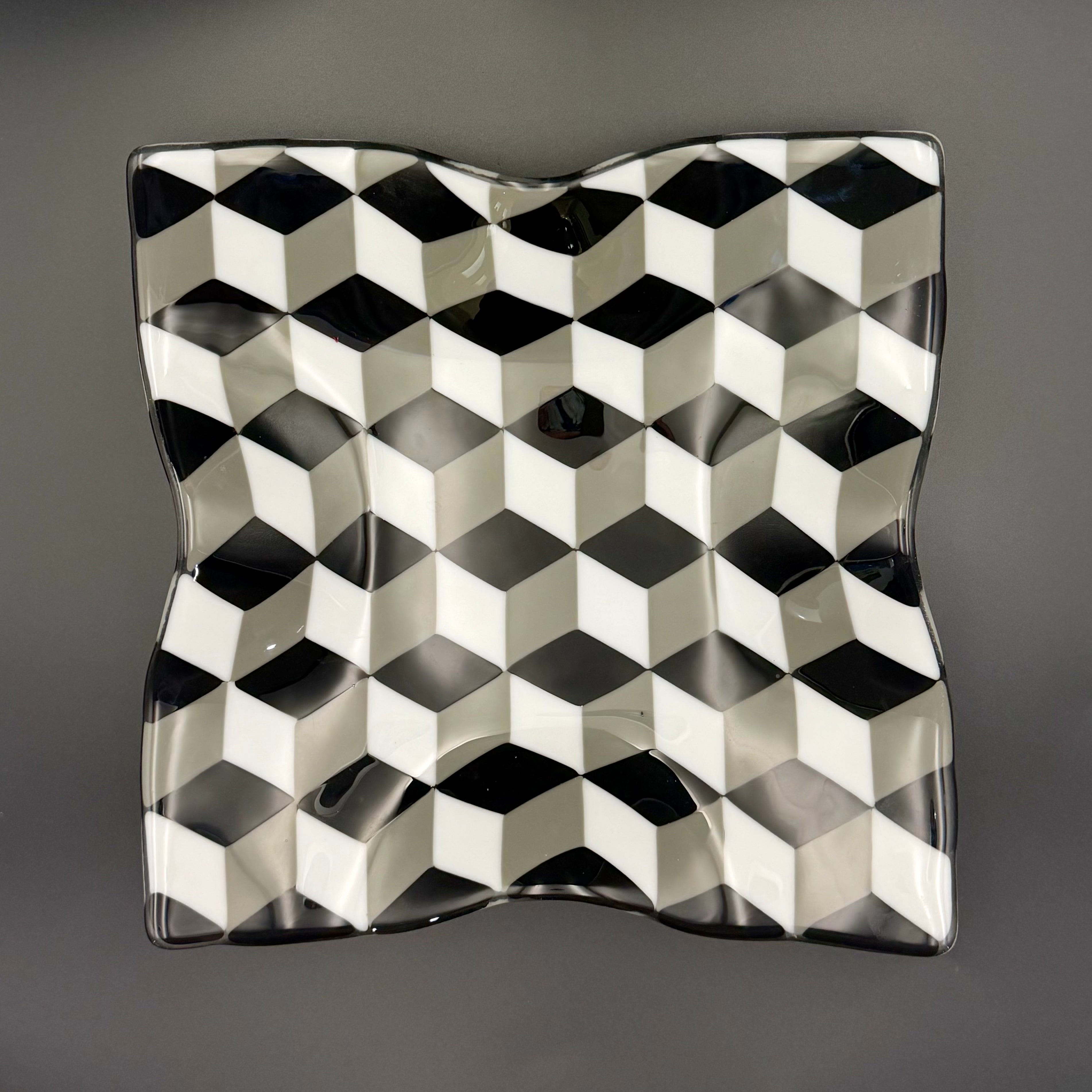 Infinity Cube Fused Glass Bowl