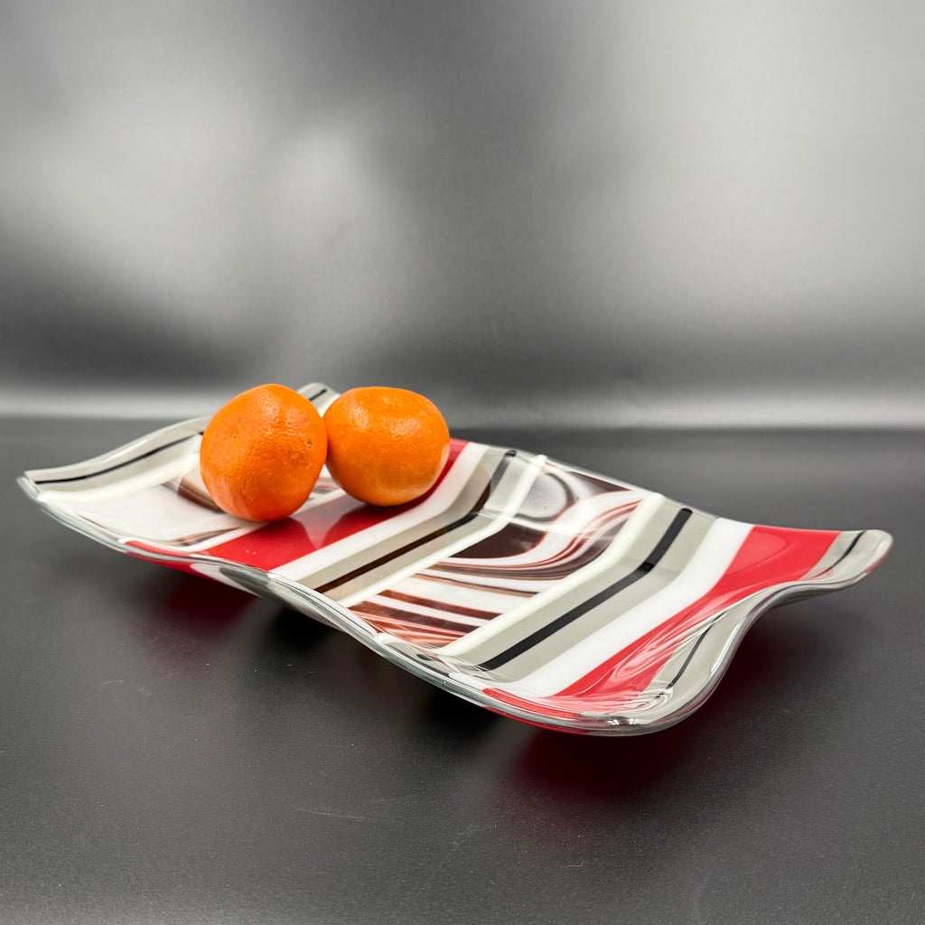 Ruby Waved Serving Plate