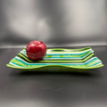 Coastal Breeze Stripe Glass Tray