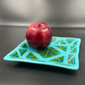 Sea Glass Geometry Fused Glass Plate