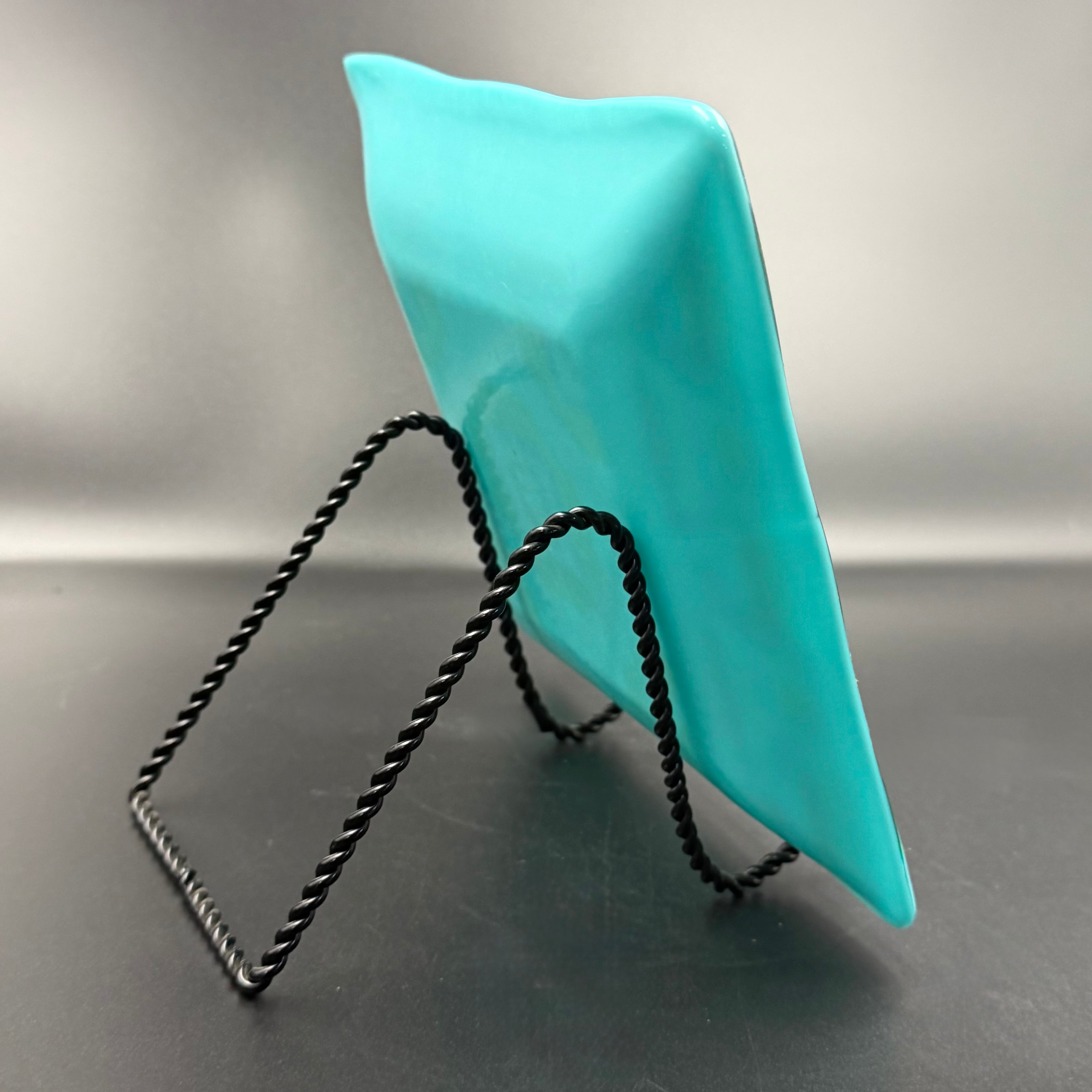 Sea Glass Geometry Fused Glass Plate