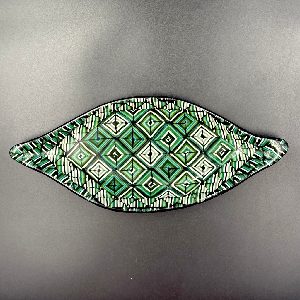 Emerald Mosaic Leaf Glass Bowl