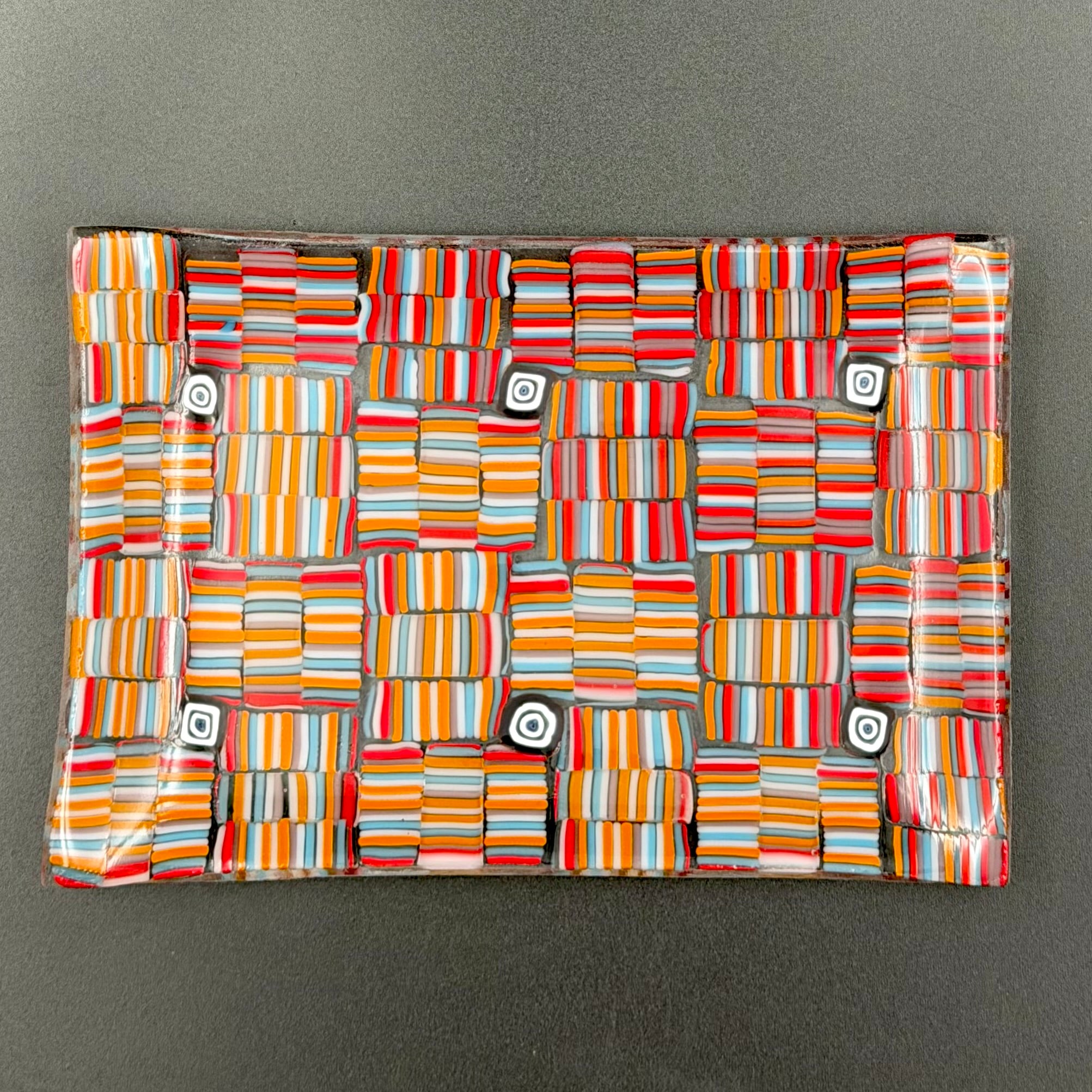 Sunset Mosaic Glass Candy Dish