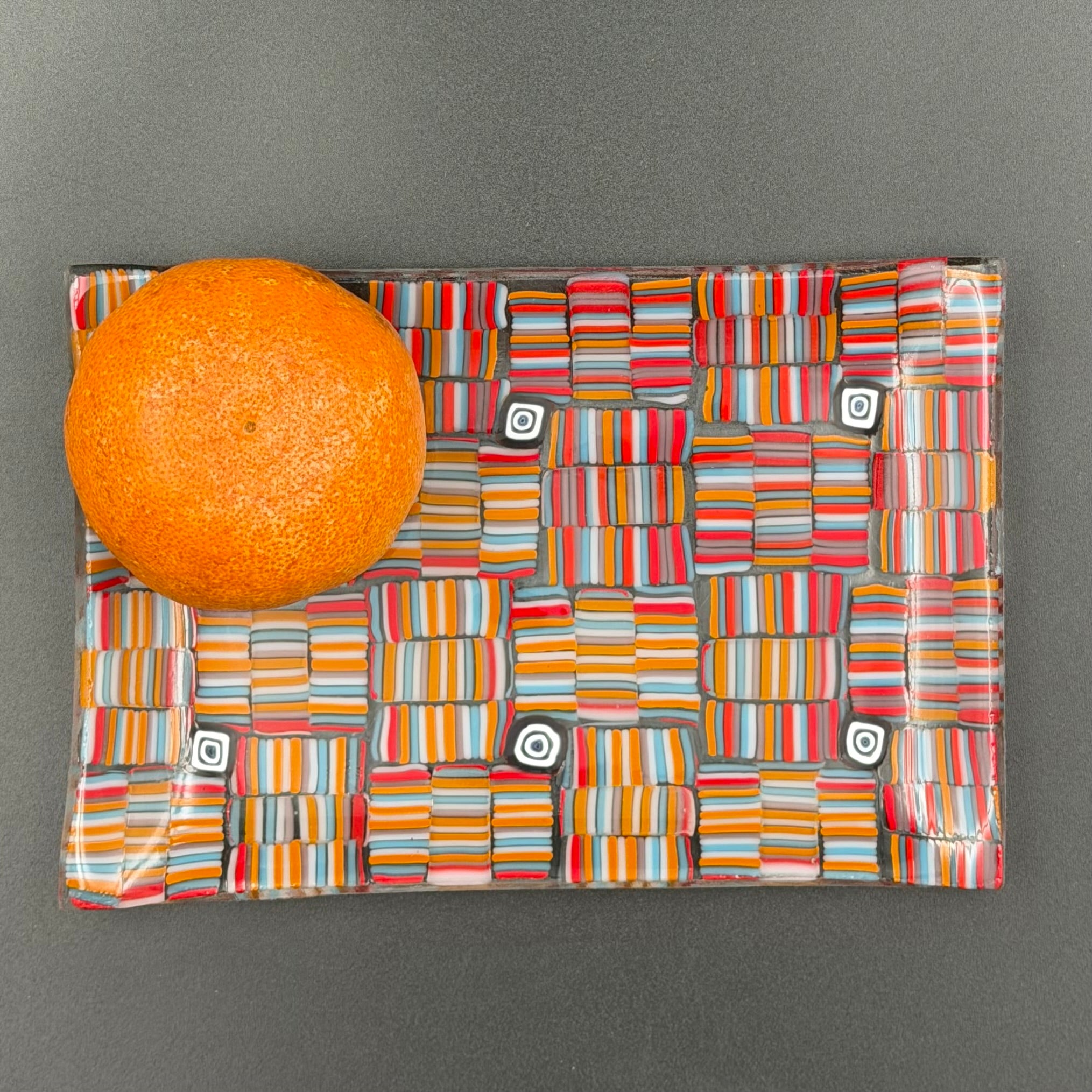 Sunset Mosaic Glass Candy Dish