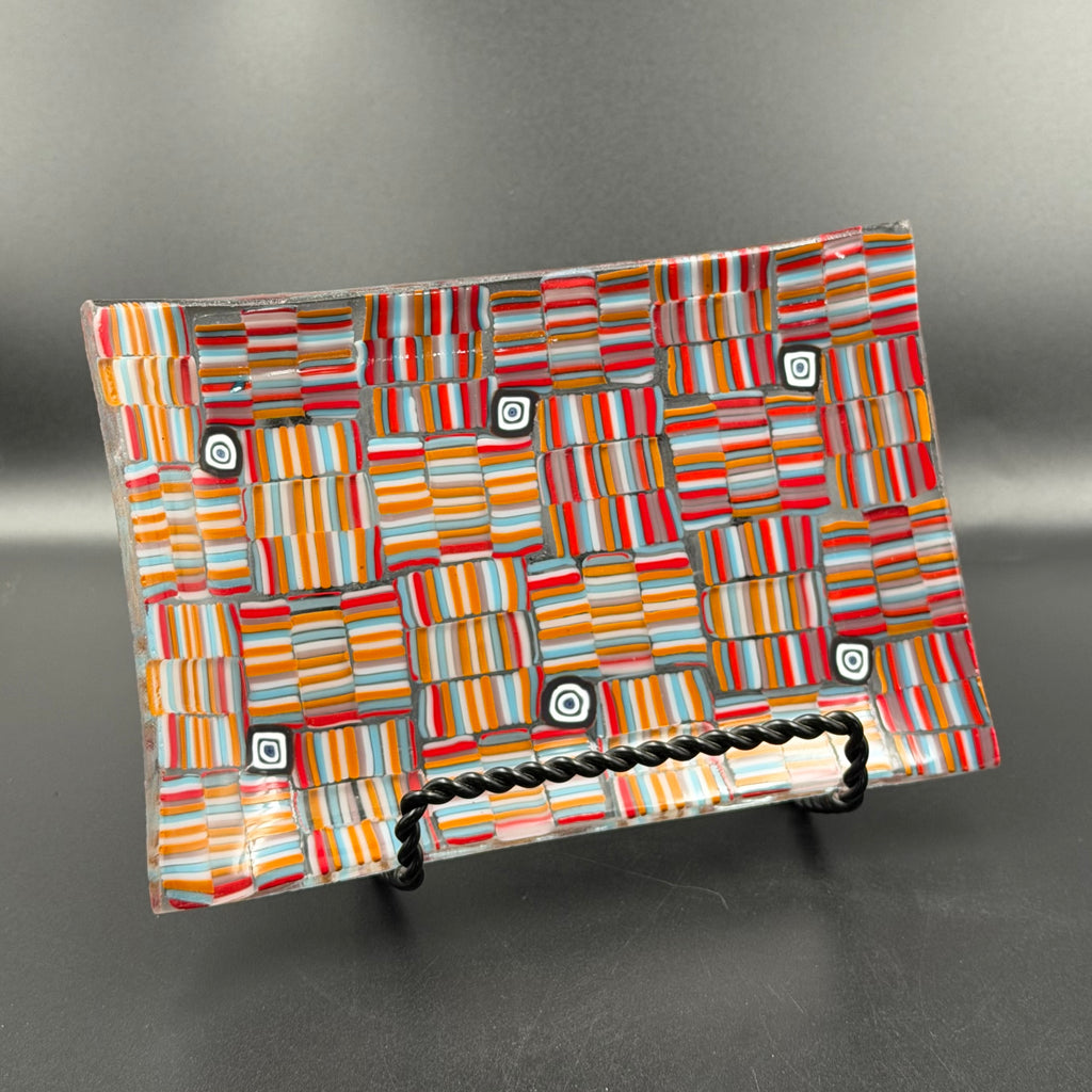 Sunset Mosaic Glass Candy Dish