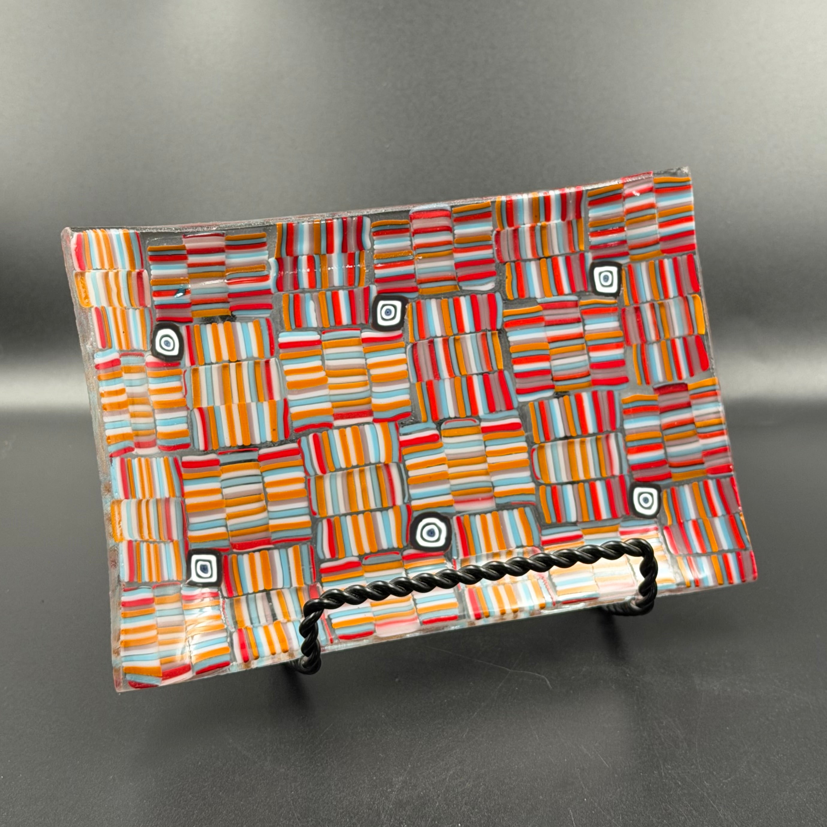 Sunset Mosaic Glass Candy Dish